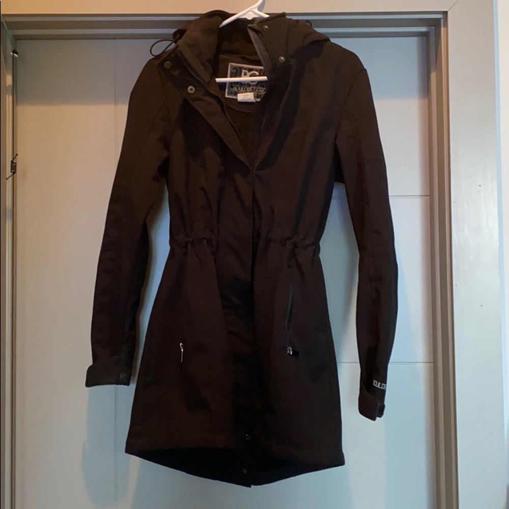 Long Black Jacket with Cinched Waist